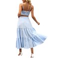 thumbnail image 6 of KOMOO Women Boho Maxi Skirt Floral Pleated A-Line Skirts Flowy Tiered Pockets Beach Skirt, 6 of 8