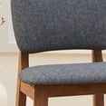 thumbnail image 2 of Noble House Rayan Mid Century Modern Fabric and Rubberwood Barstools, Set of 2, Charcoal, 2 of 10