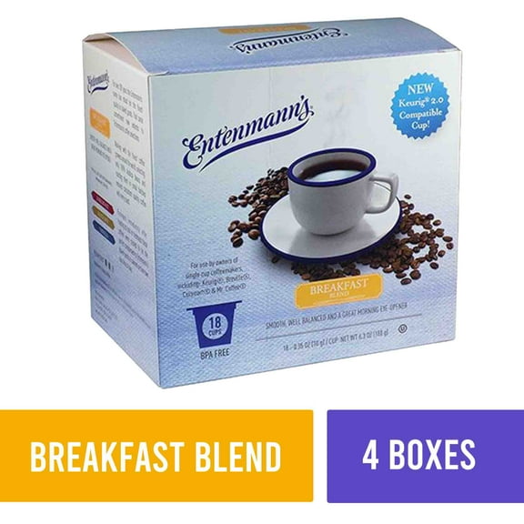 Entenmann's Single Serve Coffee, Breakfast Blend, 4/18 (72 count)