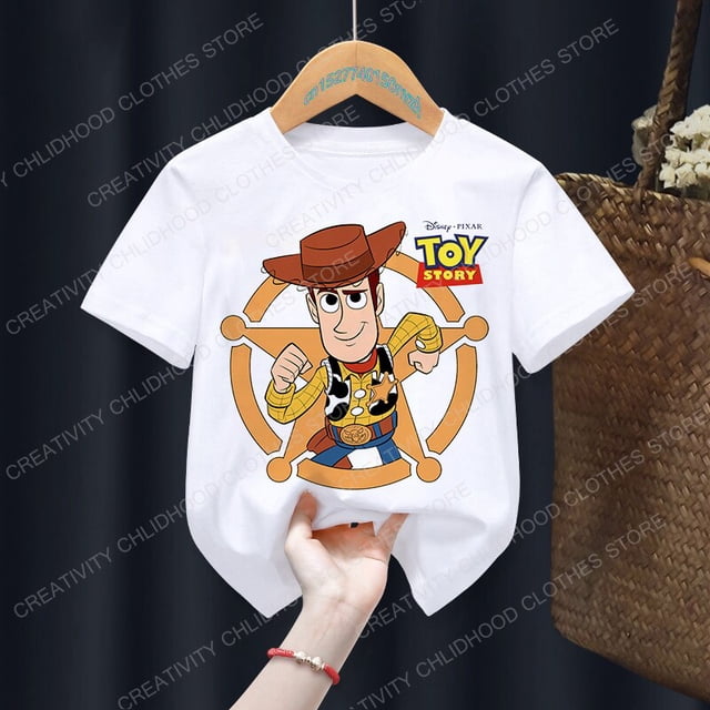 New Toy Story Children T Shirt Woody Buzz Lightyear Clothes Kawaii Short Sleeve Anime Cartoon Kids Boys Girls T-shirt Casual Top yaoshenbao LED