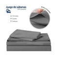 thumbnail image 2 of Juego de sabanas matrimoniales Bluelander de 4 piezas gris obscuro Bluelander CBHH-0167, 2 of 4