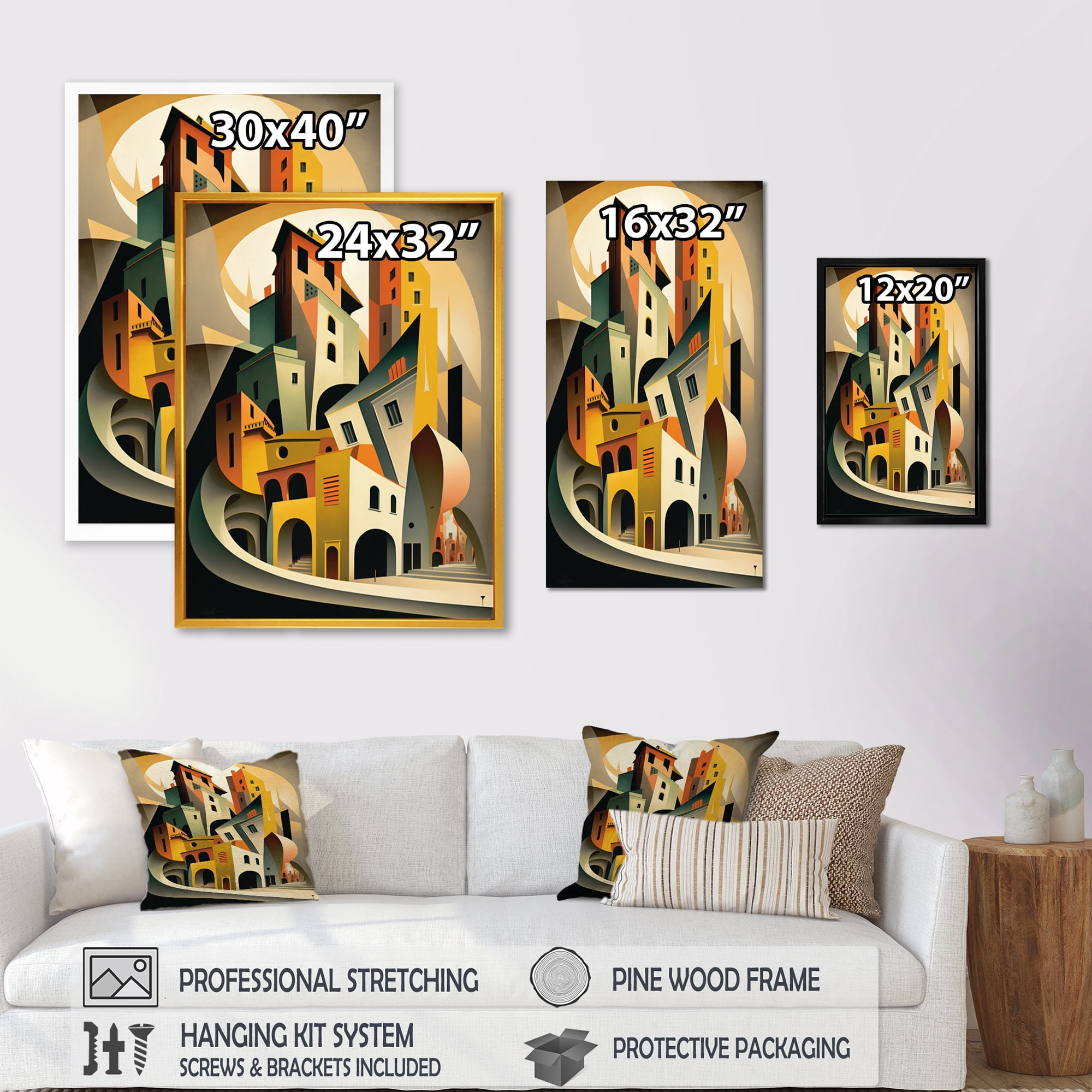 Designart Geometric Graffiti V Canvas Wall Art