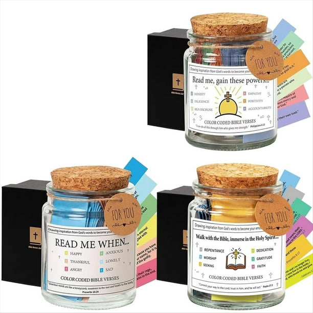 3 Piezas The Hope Jar Versículos la Biblia Versículos la Biblia en un Frasco Frasco Oración Vidrio Frasco Oración Frasco la Biblia Versículos la Biblia para las Emociones