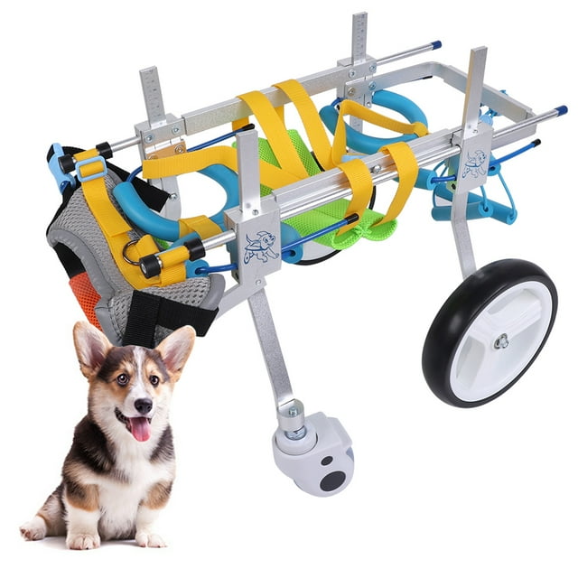 Silla de Ruedas para Mascotas ANGGREK de Aleación de Aluminio Color Plata Tamaño XS