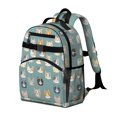 thumbnail image 2 of Multicolor Cat Head Teal Pattern Cute School Backpack Bag for School with Padded Back and Adjustable Shoulder Straps 15.25"x11.5"x5.25", 2 of 5