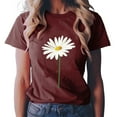 thumbnail image 2 of vigerkar Summer T Shirts for Women Cute Daisy Graphic Short Sleeve Top Vintage Printed Basic Crewneck Casual Tee , XL, 2 of 6