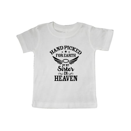 

Inktastic Handpicked for Earth By My Sister in Heaven with Angel Wings Gift Baby Boy or Baby Girl T-Shirt