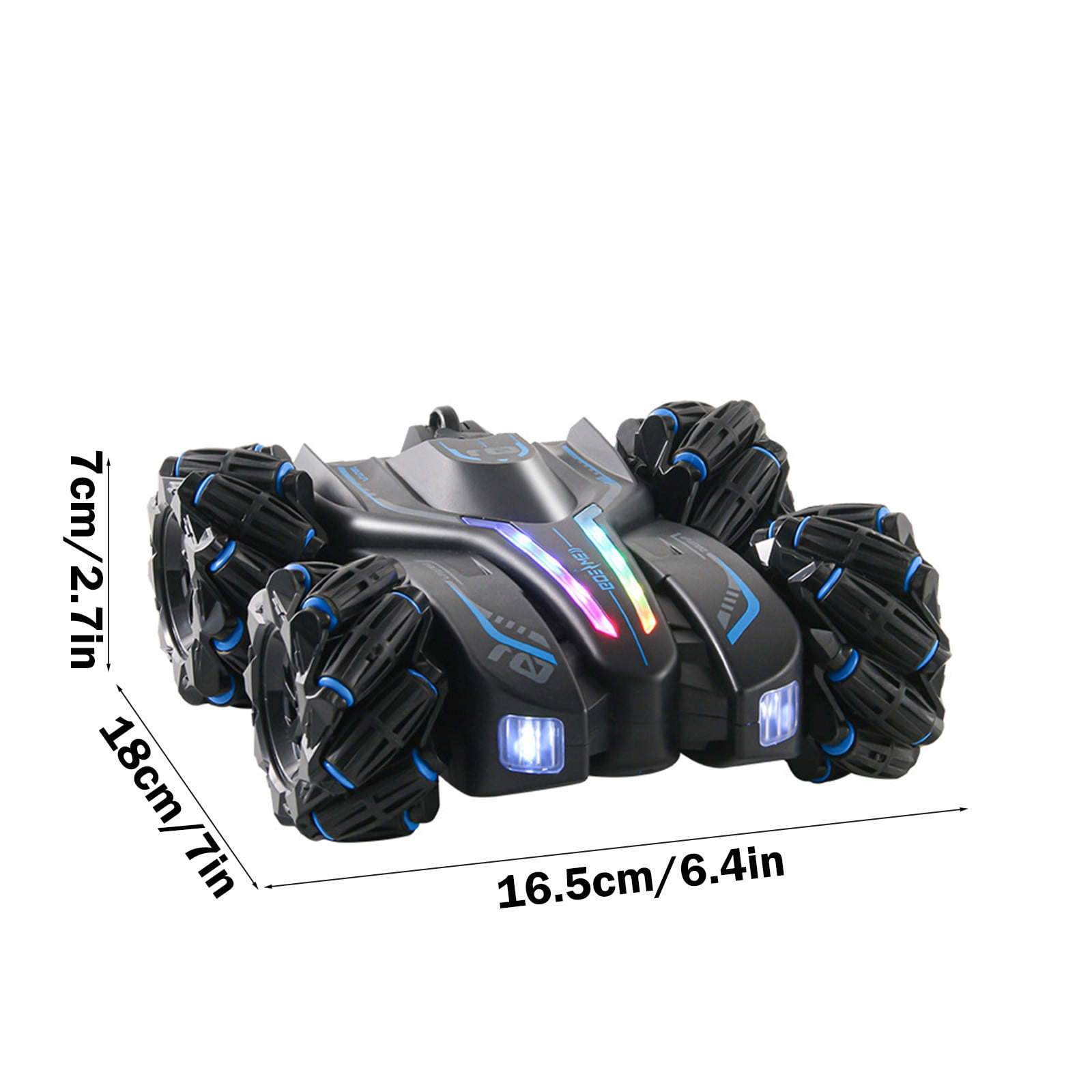 Meggemo Remote Control Car Toy, Rechargeable Double Sided Driving Stunt Rc Car,Exhaust Spray And Sound Effects Rc Cars With Led Lights, 2.4ghz All Terrain Electric Cars Gifts