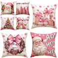 thumbnail image 2 of Funda de almohada navideña de 45CM, cubierta de cojín con dibujos animados de Papá Noel, muñeco de nieve, árbol de Navidad, decoración del hogar, 2024 poliéster, 2 of 4