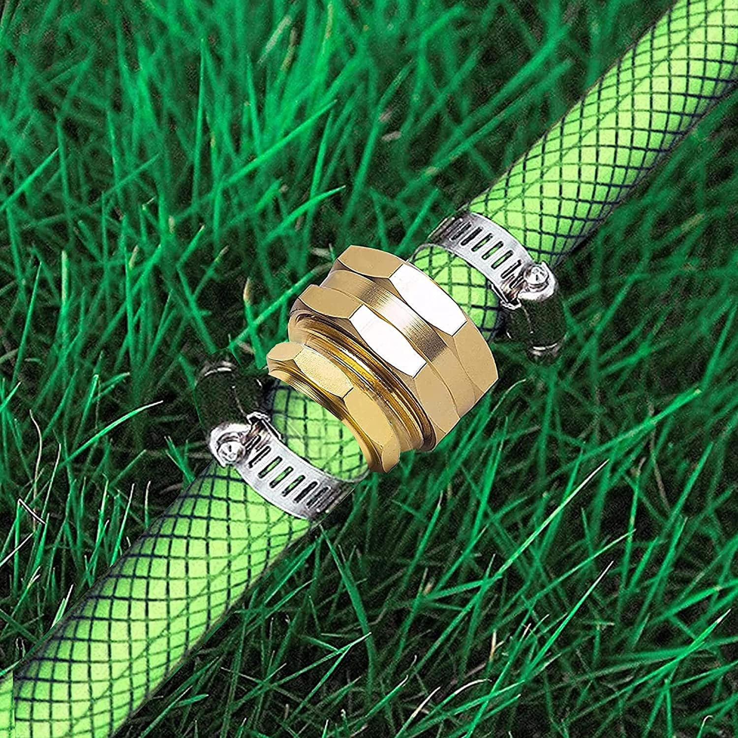 Garden Hose Aluminum Repair Kit 4 Inch Twist Brass Jet Nozzle Bundle