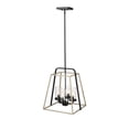 thumbnail image 5 of Millennium Lighting  Bonnie 4 Light Pendant in Matte Black Grey Wood with Clear Glass Shades, 5 of 5