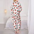 thumbnail image 3 of Bingfone Womens Pajama Sets Strawberries Print,Long Sleeve Loungewear Pajamas Set-X-Large, 3 of 8