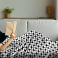 thumbnail image 3 of Abstract Soft Flannel Fleece Blanket, Continuing Round Squares in Monochrome Style Graphical Grid Elements, Cozy Plush for Indoor and Outdoor Use, 60" x 80", Charcoal Grey and White, by Ambesonne, 3 of 5