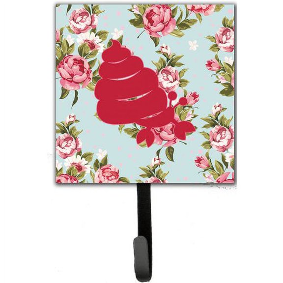 Caroline's Treasures BB1092-RS-BU-SH4 Hermit Crab Shabby Chic Blue Roses BB1092 Leash or Key Holder, Blue, Single Hook, multicolor