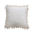 thumbnail image 2 of COMTOA Clearance Boho Farmhouse Decorative Linen Fringe Throw Pillow Covers with Tassels Soft Accent Pillowcase for Couch Chair Sofa Bed Living Room Home Decor, 18x18 Inch, 2 of 6