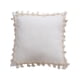 thumbnail image 2 of Funda de cojín decorativa beige con borlas | Funda de cojín cuadrada de poliéster de 45 x 45 cm para sofá, silla, cama o coche | Sin relleno | Cierre de cremallera fácil para decoración del hogar, 2 of 6