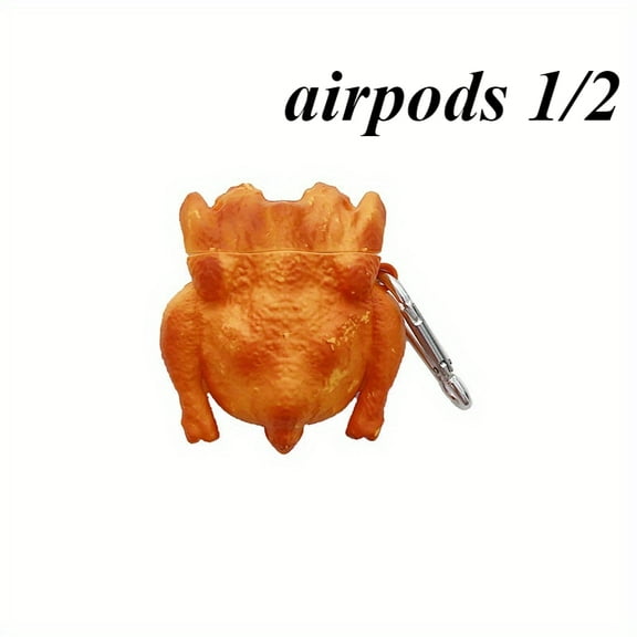 Funny Fried Chicken Design Earphone Protective Case Silicone Material Suitable for AirPods 1/2/Pro Earphone Protective Case (airpods 1l2)