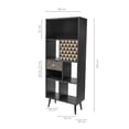 thumbnail image 4 of Librero Top Living Moderno con Estantes Cajón y Puerta Negro con Detalles Café, 4 of 8