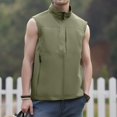 thumbnail image 2 of Dwelliawo Travel Vest for Men Quick Dry Outdoor Vest Multi Pockets Travel Casual Lightweight Jacket Fall Zip Sleeveless Vests Khaki 2XL, 2 of 4