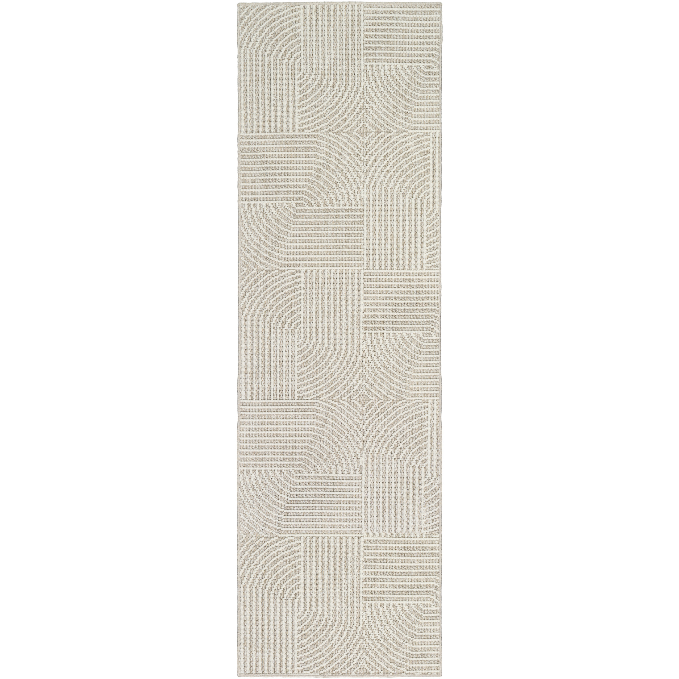 Nourison Textured Home 2'3" x 7'6" Beige Ivory Modern Indoor Rug