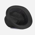 thumbnail image 6 of FKMJH Unisex Breathable Mesh Fedora Hat Summer Wide Brim Sun Beach Panama Hat Packable Lightweight Short Brim Adjustable Travel Hat Black,One Size, 6 of 7