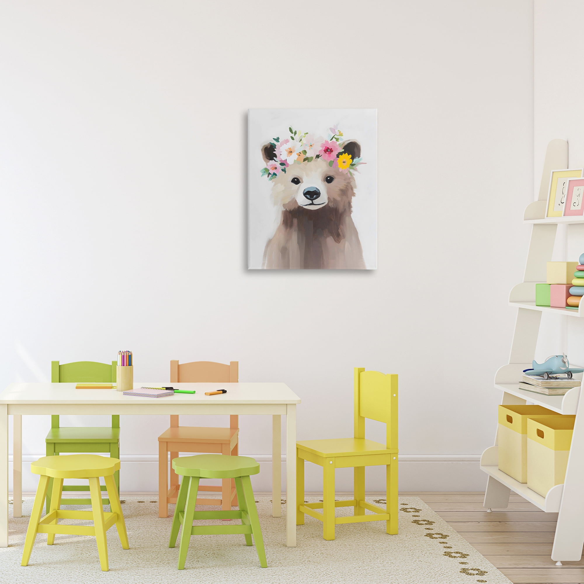 Stupell Industries Flower Crown Bear Canvas Wall Art, design by The Prints Vibe