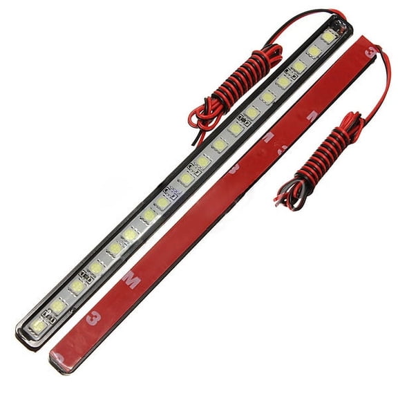 2x 18 SMD LED White Daytime Running DRL Day Light Stick on Flexible Strip