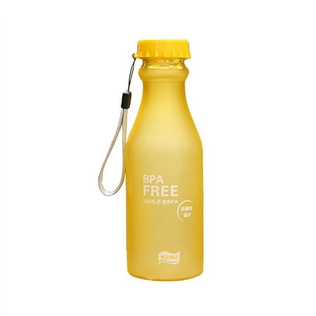 

NUOLUX 550ml Plastic Frosted Water Drinking Bottle Unbreakable Leakproof BPA Free Water Bottle for Yoga Running Outdoor Sports (Yellow)