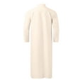 thumbnail image 3 of Bcfgryg Men's Long Sleeve Robe Button Down Clothing Beige, 3 of 4
