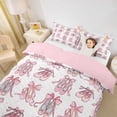 thumbnail image 2 of Castle Fairy Elegant Bow Ballet Shoe Bedding,Kawaii Polka Dot Print Duvet Cover Full,Pink Gray,1 Duvet Cover and 2 Pillowcases, 2 of 6