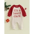 thumbnail image 2 of Infant Newborn Baby Boy Girl Christmas Outfit Santa Baby Long Sleeve Onesie Romper Jumpsuit Fall Winter Clothes, 2 of 9
