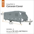 thumbnail image 3 of Classic Accessories OverDrive PolyPRO™ 3 Deluxe Caravan Cover, Fits 18' - 20' Trailers - Max Weather Protection RV Cover, Grey/Snow White, 3 of 9