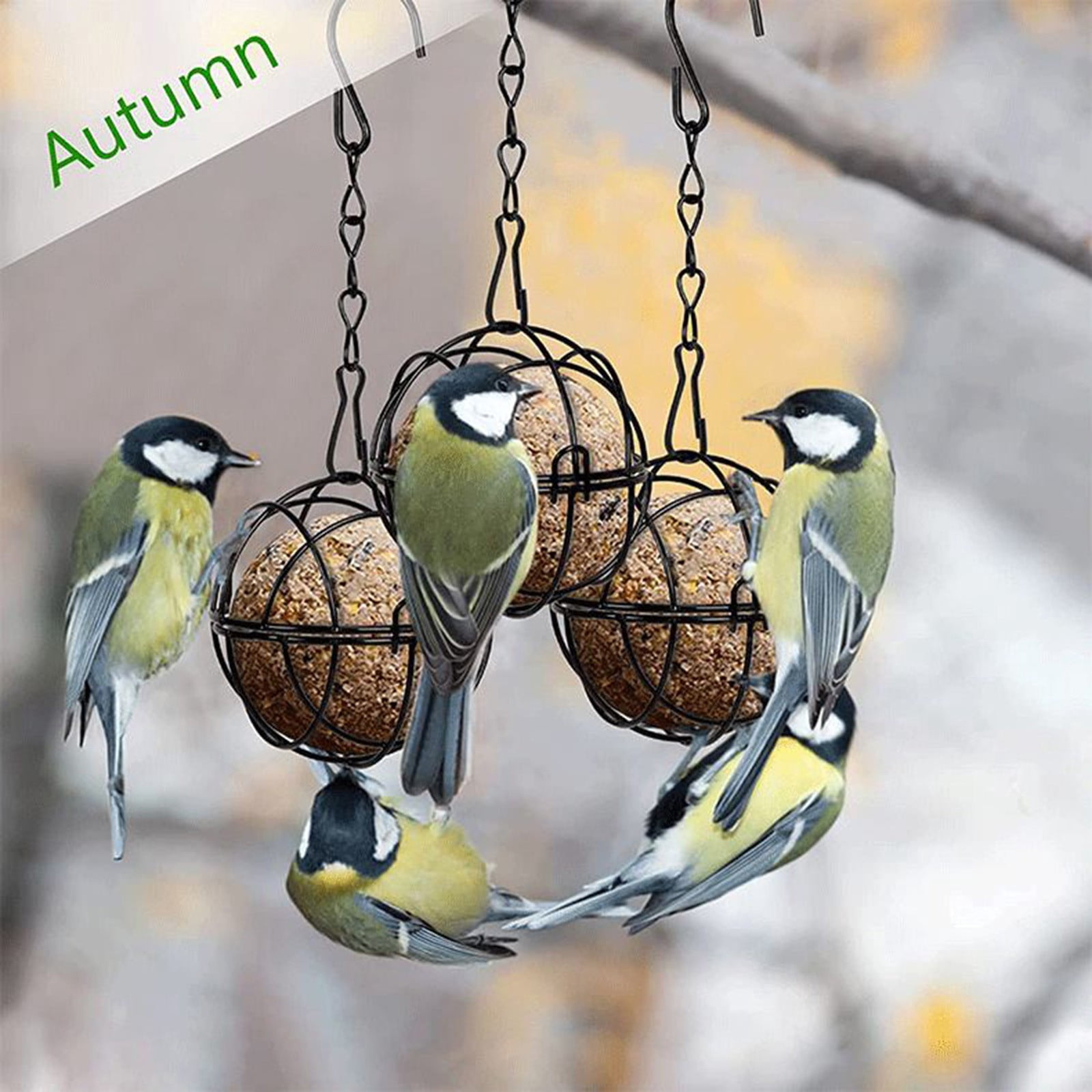 UJMNHYGT Squirrel Proof Bird Feeder, for Outdoor Hanging Metal Caged Wild Bird Feeder, Weatherproof Feeder for Finches Small Birds Bluebird Squirrel Resistant