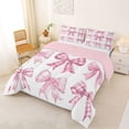 thumbnail image 2 of Erosebridal Girls Cartoon Plaid Bowknot Full Size Comforter Sets 3 Pieces,Vintage Stripes Bowtie Bedding Sets for Teenagers,Pink Reversible,Luxury Bedroom Decor, 2 of 6