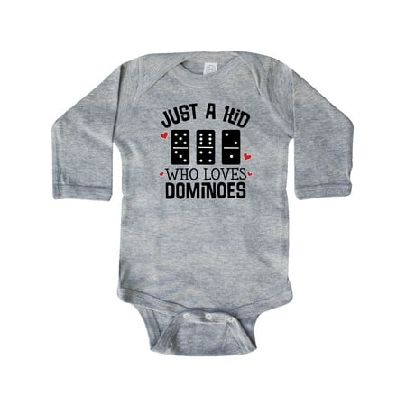 

Inktastic Just A Kid Who Loves Dominoes Gift Baby Boy or Baby Girl Long Sleeve Bodysuit