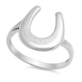 thumbnail image 1 of Horseshoe Good Luck Horse Shoe Lucky Ring .925 Sterling Silver Band Jewelry Female Male Size 10, 1 of 4