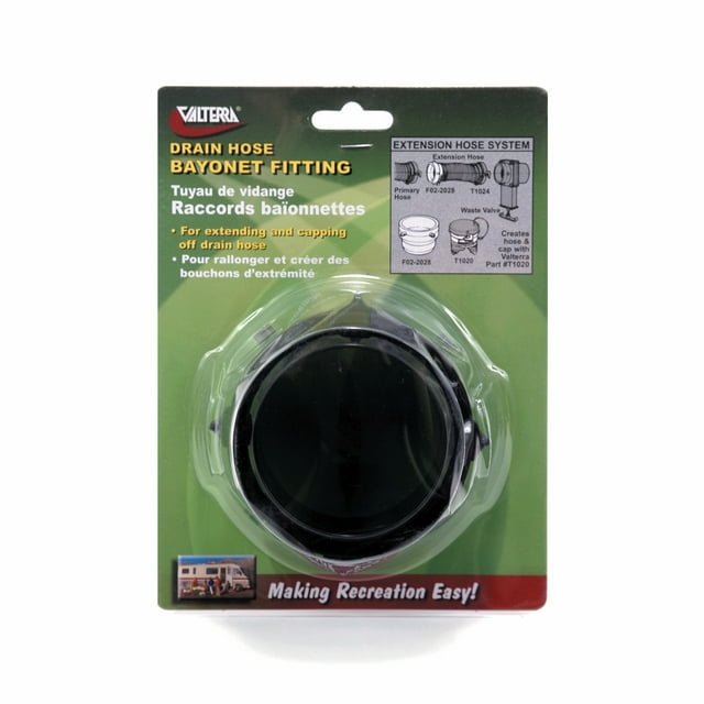 Valterra Sewer Hose Connector F02-2028VP Quick Connect Rotating Bayonet; Black; 2.94 Inch Hose Clamp End; With Retail Package