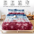 thumbnail image 5 of Twin Sze Fitted Sheet Set - Blue White Red 2 Piece Bedding Sets 16" Deep Pocket Fitted Sheet with 1 Pillowcase, Tie-dye American Flag Star Abstract Brushed Microfiber Hotel Luxury Bed Sheets, 5 of 9