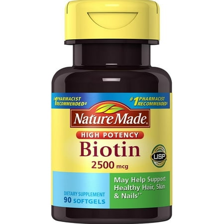 Nature Made High Potency Biotin (B7) 2500 mcg. Softgels 90 Ct