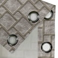 thumbnail image 4 of Ambesonne Stone Print Grommet Curtain, Square Retro Pattern, 50"x63", Warm Taupe and Dark Tan, 4 of 5