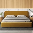 thumbnail image 3 of Pemberly Row Upholstered Platform King Bed in Mustard Boucle Fabric, 3 of 10