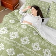 thumbnail image 5 of Manfei Boho Aztec Tribal Twin Bedding, Bohemian Geometric Bedding Comforter Set, Sage Green, Reversible 7pcs, 5 of 6