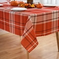 thumbnail image 3 of Orange Fall Plaid Tablecloth Thanksgiving 60"x120" Rectangle/Oblong Table Cloth - Autumn Harvest Buffalo Plaid Polyester Table Cover Reusable Water Resistant for Outdoor Holiday Party Picnic, 3 of 8