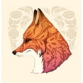 thumbnail image 2 of Floral Ornament Fox Head Wall Mural Wallmonkeys Peel and Stick Animal Graphics (36 in H x 35 in W) WM502519, 2 of 4
