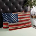 thumbnail image 4 of Vintage American Flag Throw Pillow Covers, Blue Star Red Striped Wooden Soft Breathable Pillow Cases with Invisible Zipper for Sleeping, Queen Size Pillowcases for Couch Bed Sofa Chair 20x30 Inches, 4 of 6