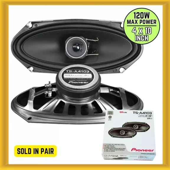 Pioneer TS-A4103 4 × 10″ 35W RMS Power 4 Ohms 2-Way Car Speakers (PAIR) New
