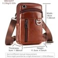 thumbnail image 3 of Leather Cell Phone Wallet  Holster, Bum Pack Pouch Belt Pouch Bolso para Hombre Crossbody Bag for Men with Card Slots Compatible with  (Brown), 3 of 6