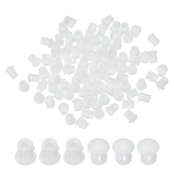 Uxcell Plastic Hole Plugs, Flush Type Round Plug Snap in Hole Panel Tube Kitchen Cabinet Furniture Fencing Post Pipe Insert 100 5 mm/1/4"
