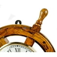 thumbnail image 2 of Nagina International Nautical Handcrafted Wooden Premium Wall Decor Wooden Clock Ship Wheels | Pirate's Accent | Maritime Decorative Time's Clock (18 Inches, Clock Size - 6 Inches), 2 of 6