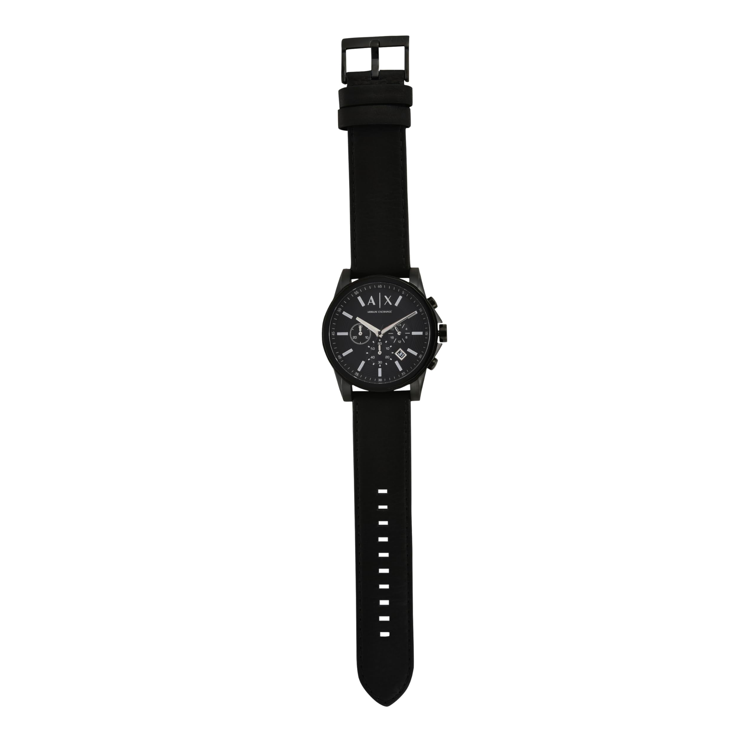 Armani Exchange  Chronograph Black Stainless Steel Leather Band Watch AX2098 Armani - Watch Direct main image 4